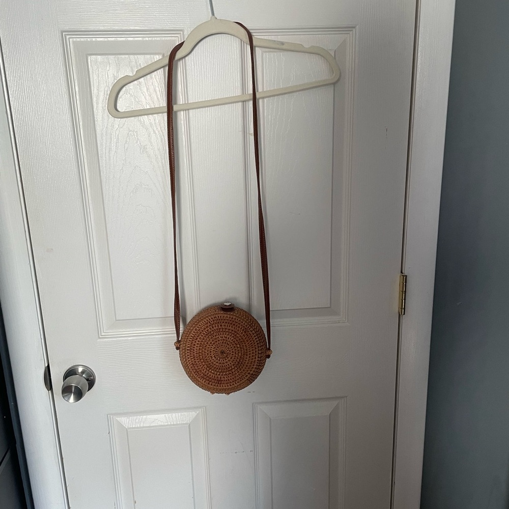 Brown Woven Crossbody Bag